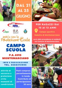 Scopri di più sull'articolo Campo Scuola “Anch’io sono la protezione civile” con la Pubblica Assistenza Avis di Montemarciano